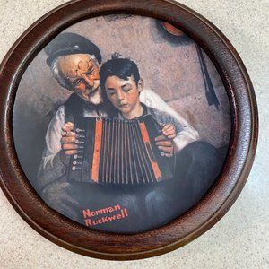 THE MUSIC MAKER & GRANDPA'S TREASURE CHEST- FRAMED NORMAN ROCKWELL COLLECTIONS -